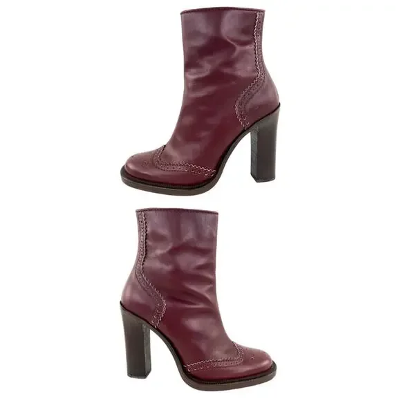 Miu Miu Vintage Western Leather Ankle Boots - Picture 2 of 8